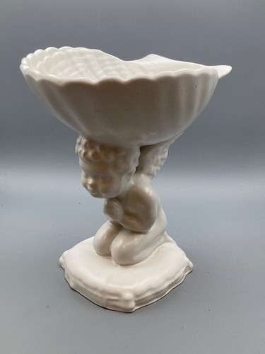 Vintage white cherub pedestal