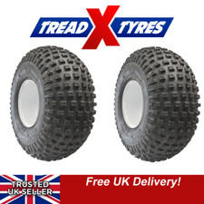 Two 22x11.00-8 knobby ATV tyre