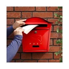 Post Box  Red Wall Mounted
