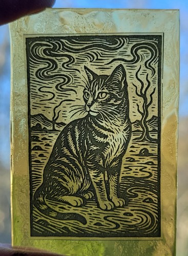 Stained glass tabby cat - stained,