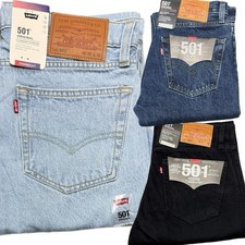 Levis® 501 Mens Denim Jeans Original Fit bottoms Straight Leg Pants Jean NEW