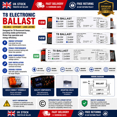 Electronic ballast 2x18w - electronic,