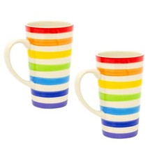 Set Of 2 Hand Painted Tall