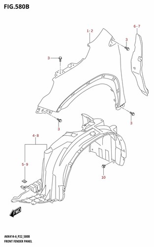 Suzuki genuine front fender - suzuki,