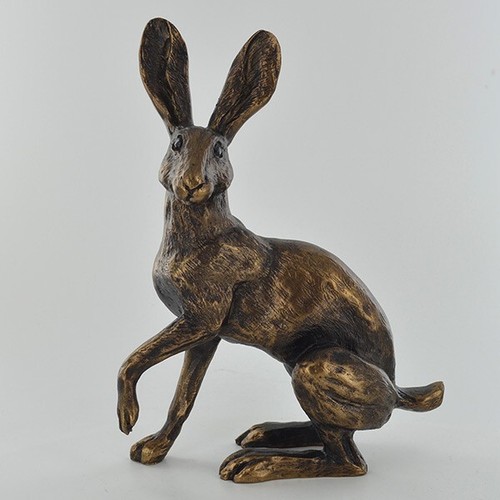 Bronze effect hare sculpture - effect,