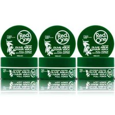 3 X RED ONE AQUA HAIR GEL WAX FULL FORCE MAXIMUM CONTROL 150ML (THREE TUBS)