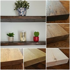 9" Wooden Shelf Floating Rustic Deep Chunky Farmhouse Cottage shelves Solid Wood