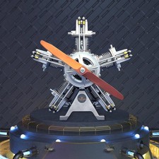 TECHING 5 Cylinder Radial Engine Plane Simulation Electric Metal Machinery Parts