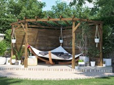 Wooden Corner Garden Pergola