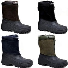 MENS LADIES MUCKER SNOW BOOTS WATERPROOF WELLINGTONS FUR YARD STABLE BOOTS