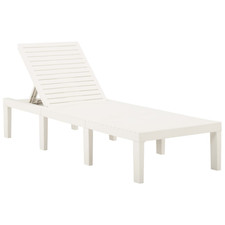Sun Lounger White Plastic