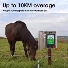 12KV Electric Fence Energiser 12v Battery Powered 1.5-2J 10km Horse Fencing Kit