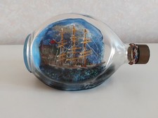 Scratch Built Ship in a Bottle 20cm - Dimple Bottle