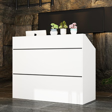 Modern White Reception Desk