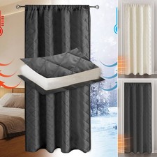 Thermal Door Curtain Quilted Winter Warm Window Front Doorway Drapes Liner