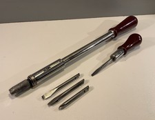 2 VINTAGE STANLEY YANKEE SCREWDRIVERS :SPIRAL RATCHET No 131 B WITH 3 BITS & 10A