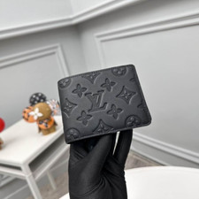 Louis Vuitton Eclipse LV Monogram Black Leather  Bifold Wallet for Men