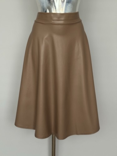 Brown faux leather knee length - leather,