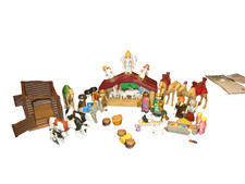 Playmobil nativity type scene with extra figures and extra animals