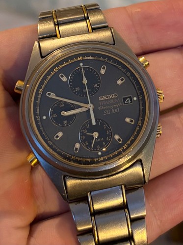 Seiko 7t32 6j20 - 7t32-6j20, gold/titanium