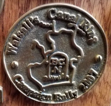 Canal boat brass plaque - boat,