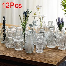 Set of 12 Glass Bud Vases Small Flower Vases for Rustic Wedding Home Table Decor