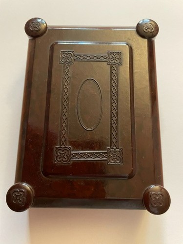 Brown bakelite trinket box - brown,