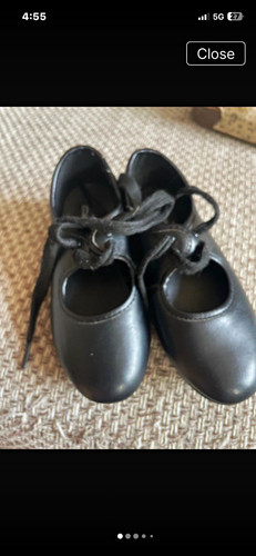 Children black lace tap - lace-up,