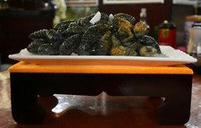 12" Unique Natural  Jade Pure Hand Silkworms Weave Silkworm cocoon Statue