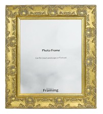 WIDE Ornate Shabby Chic Antique swept Picture frame photo frame GOLD  MUSE