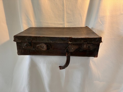 Vintage luggage hard suitcase - vintage,