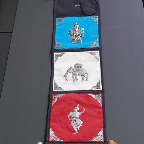 Hanging fabric jewelry pouch - hanging,