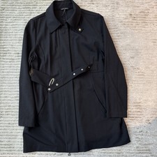 Sarah Pacini Wool Zip Coat Size 2 (UK 12) Black