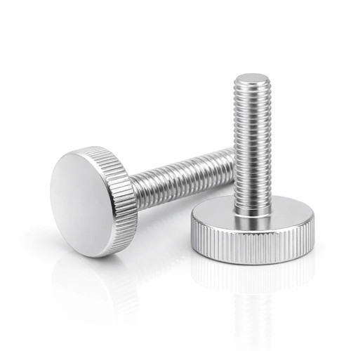 Steel knurled flat head thumb - steel,