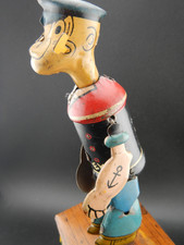 VINTAGE 1930'S 'POPEYE JIGGER ON ROOF' TIN WINDUP TOY BY MAR - WORKS/LOOKS GREAT