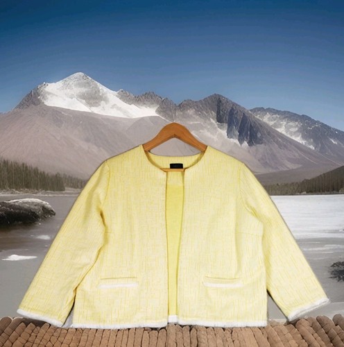 Lemon yellow tweed jacket - m&s,