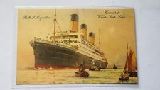 RMS Majestic Cunard White Star vintage unused postcard