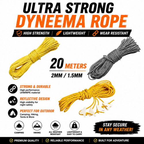 20m dyneema reflective guy - 20m,