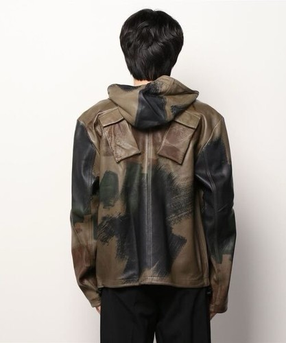 Nwt diesel leather jacket camo - nwt,