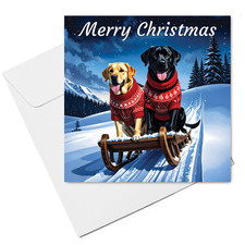 Labrador Christmas Card  (15cm