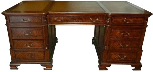 Vintage desk with leather - vintage,