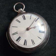 Antique silver pair cased