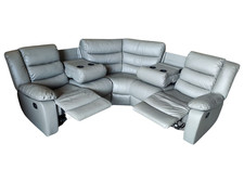 Roma Grey Leather Corner Sofa