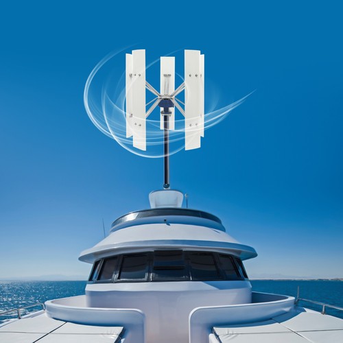 White wind turbine generator - white,