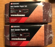 2x Parkside Belt Sander Paper Set - 2x6 Sheets - 75x457