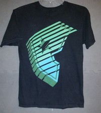 Famous Stars and Straps Black Shirt Aqua Green "F" Medium Size