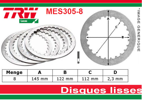 Smooth clutch discs - 8,