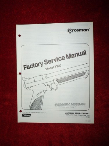 Crosman 1300 service manual - service,