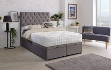 Ottoman Storage Bed Divan Bed Soft Plush Velvet  Base Available in All Sizes