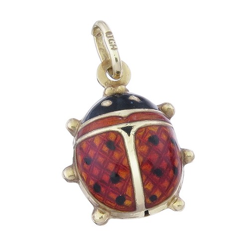Ladybug enamel pendant - ladybug,